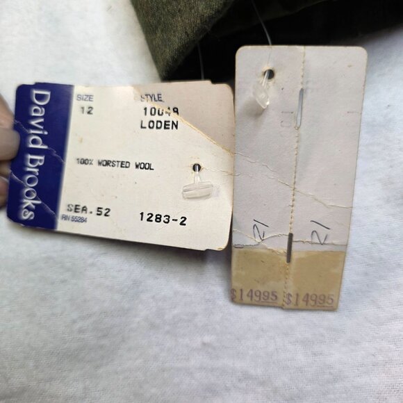 Military Style Jacket Olive Green Worsted Wool Size 12 David Brooks Deadstock - Picture 8 of 11